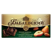 Шоколад Бабаевский темный с грушей и миндалем со вкусом бренди 100 г ...