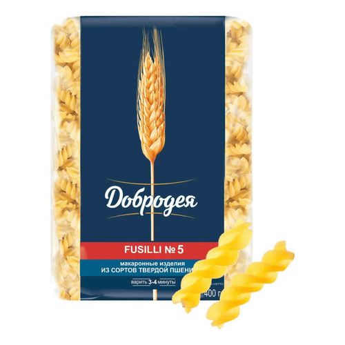 Макаронные изделия Добродея Fusilli № 5 Спираль 400 г - купить с ...