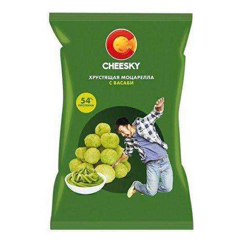 Сырные снеки Cheesky Хрустящая моцарелла со вкусом васаби 20 г - купить ...