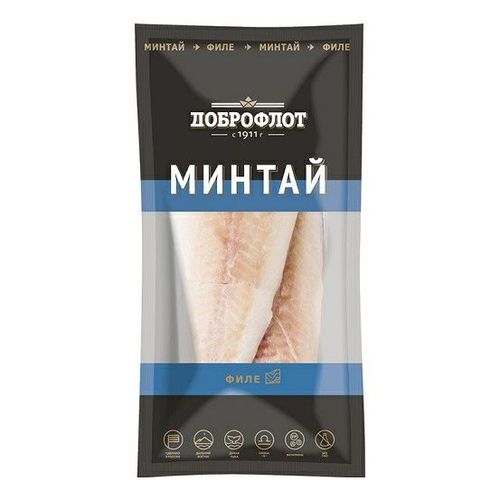 Филе минтая Доброфлот без кожи свежемороженое глазурь - купить с ...