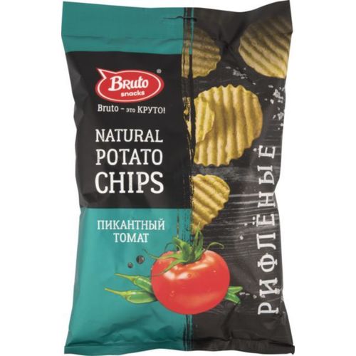 Чипсы картофельные Bruto Natural potato chips пикантный томат 150 г ...