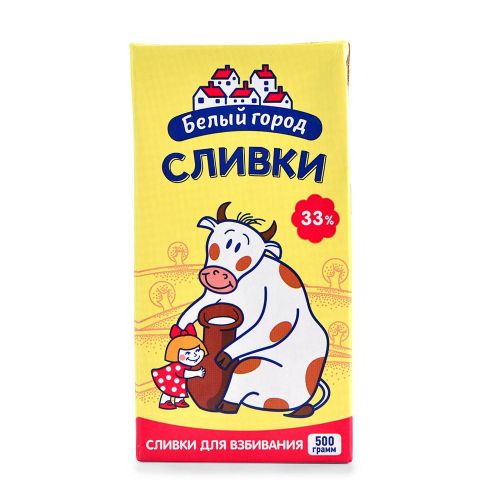 Сливки Белый Город для взбивания ультрапастеризованные 33% БЗМЖ 500 мл ...