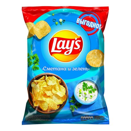Чипсы картофельные Lay's Сметана и зелень 225 г купить для Бизнеса и ...