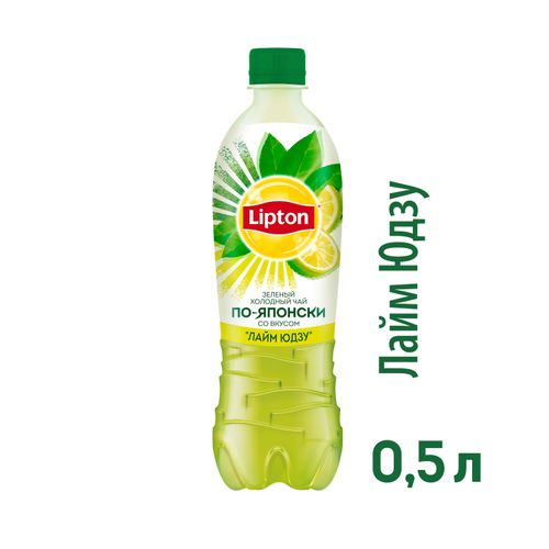 Холодный чай Lipton зеленый лайм-юдзу 500 мл х 12 шт
