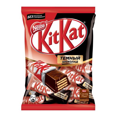 Шоколадные конфеты KitKat Dark Mini в темном шоколаде с хрустящей вафлей 169 г