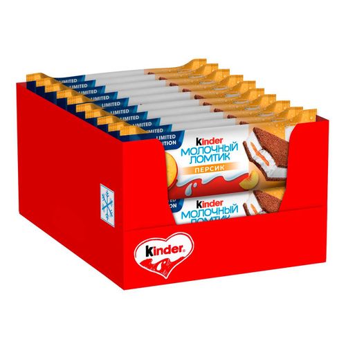 Пирожное Kinder Молочный ломтик бисквитное с персиком 28 г купить для ...