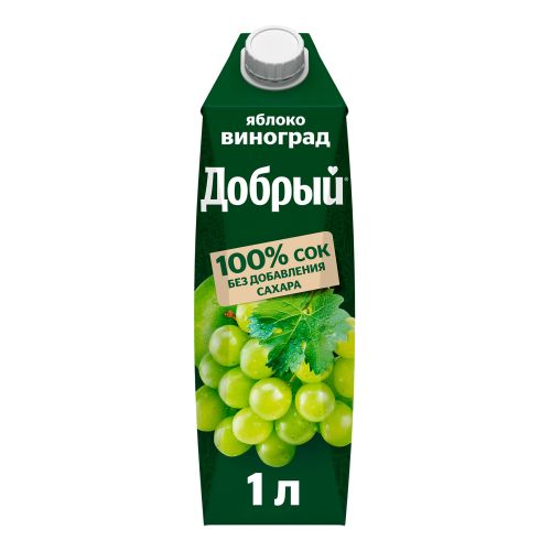 Сок Добрый яблоко-виноград 1 л - купить с доставкой на дом в СберМаркет