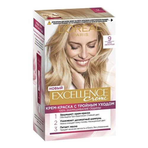 Крем-краска для волос L'Oreal Paris Excellence 9 Очень светло-русый 192 ...