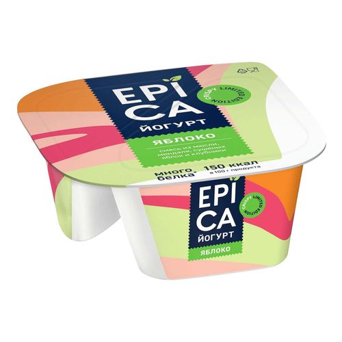 Йогурт Epica Crispy с яблоком-миндалем-мюсли 5,7% БЗМЖ 140 г - купить с ...