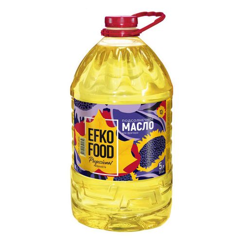 Подсолнечное масло Efko Food для фритюра рафинированное 5 л - купить с ...