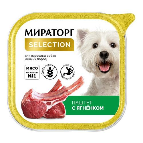 Влажный корм Мираторг Selection Паштет с ягненком для собак мелких ...