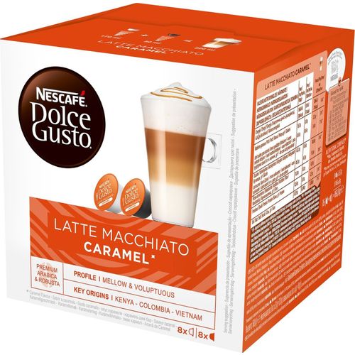 Кофе Nescafe Dolce Gusto Латте Макиато со вкусом карамели в капсулах Кофе 5 г х 8 шт + Молоко 13,2 г х 8 шт