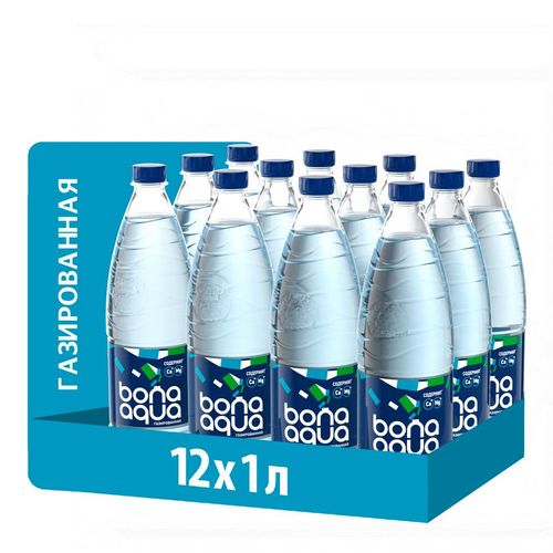 Вода питьевая Bona Aqua газированная 1 л купить для Бизнеса и офиса по ...