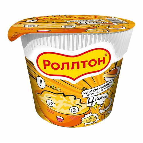 Картофельное пюре Роллтон со вкусом 4 сыра быстрого приготовления 40 г ...