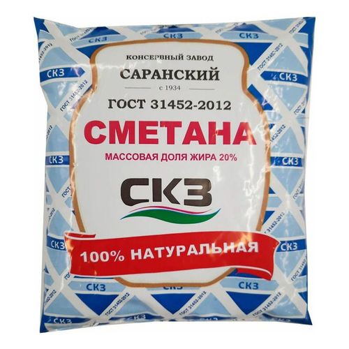 Сметана Саранский консервный завод 20% 500 г