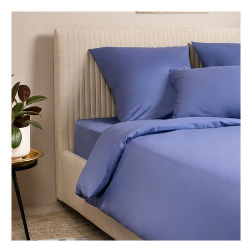 Комплект постельного белья Ecotex Моноспейс евро сатин премиум синий 6предметов - купить с доставкой на дом в СберМаркет