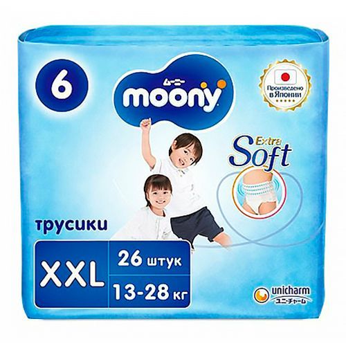 Подгузники-трусики Moony универсальные XXL (13-28 кг) 26 шт - купить с ...