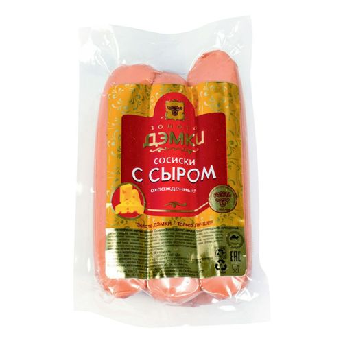 Сосиски Золото Дэмки С сыром вареные 275 г