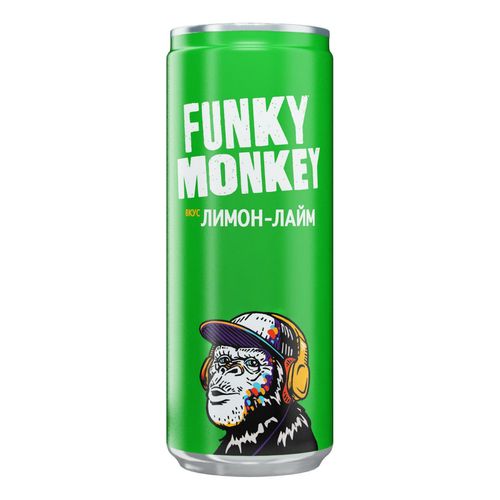Газированный напиток Funky Monkey лимонлайм 0,33 л купить с