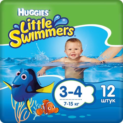 Подгузники-трусики Huggies Little Swimmers для плавания 3-4 (7-15 кг) 12 шт- купить с доставкой на дом в СберМаркет
