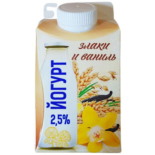 Йогурт питьевой Сызранский МЗ злаки-ваниль 2,5% БЗМЖ 450 мл