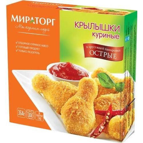 Крылышки Мираторг куриные острые в хрустящей панировке замороженные 364 ...
