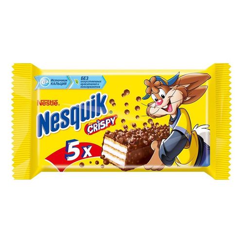 Батончик Nesquik Crispy вафельный с молочной начинкой и хрустящим рисом ...