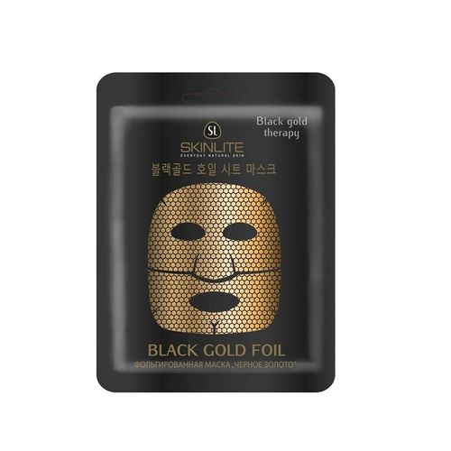 Маска для лица SkinLite Black Gold Foil Mask Черное золото фольгированная 27 г