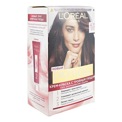 Крем-краска для волос L'Oreal Paris Excellence морозный шоколад 4.15 ...