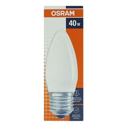 Лампа Osram Е27 40W свеча матовая