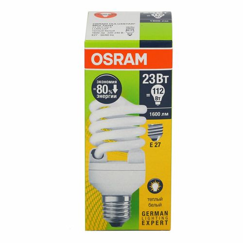 Лампа энергосберегающая Osram Е27 МТW 23W спираль теплый свет