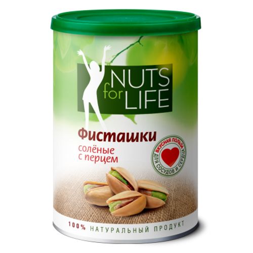 Фисташки Nuts for Life соленые с перцем 175 г