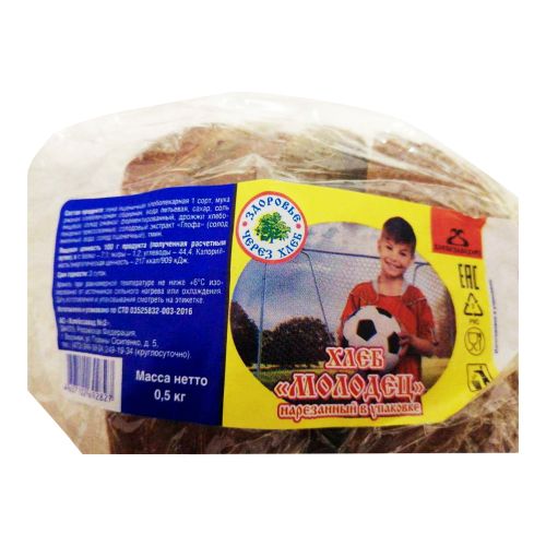 Хлеб Хлебозавод №2 Молодец пшеничный в нарезке 500 г