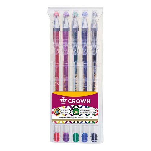Набор гелевых ручек Crown Hi - Jell Color 5 шт