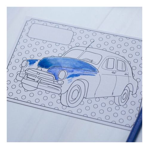Открытка-раскраска ВкусВилл Автомобиль для папы