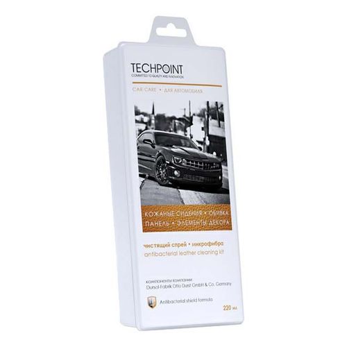 Очиститель Techpoint Antibacterial leather cleaning kit для кожи с микрофиброй