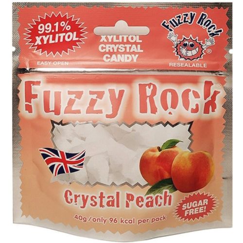 Леденцы Fuzzy Rock Кристаллы ксилитола со вкусом персика без сахара 40 г