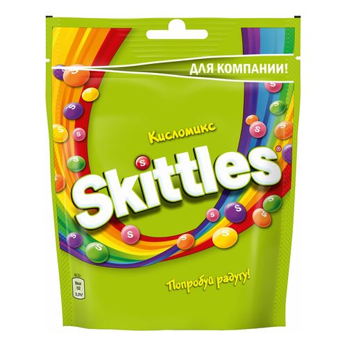 Жевательные драже Skittles Кисломикс в разноцветной глазури 165 г