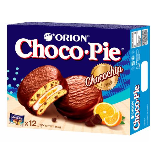 Пирожное Choco Pie ChocoChip c апельсиновым джемом и шоколадной крошкой 360 г
