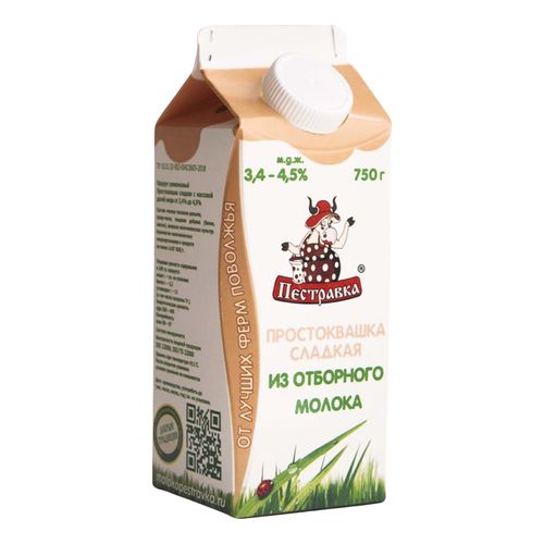 Простокваша Пестравка сладкая из отборного молока 3,4 - 4,5% БЗМЖ 750 мл