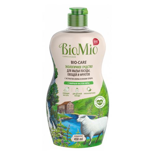 Средство BioMio BIO-Care Мята для мытья посуды овощей и фруктов 450 мл