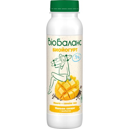 Биойогурт питьевой Bio Баланс манго-семена чиа 1% БЗМЖ 270 г