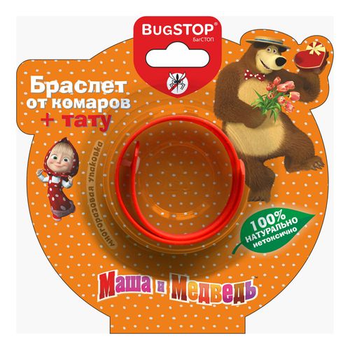 Браслет BugStop Маша и медведь от комаров для детей