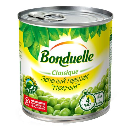 Горошек Bonduelle Нежный зеленый 190 г