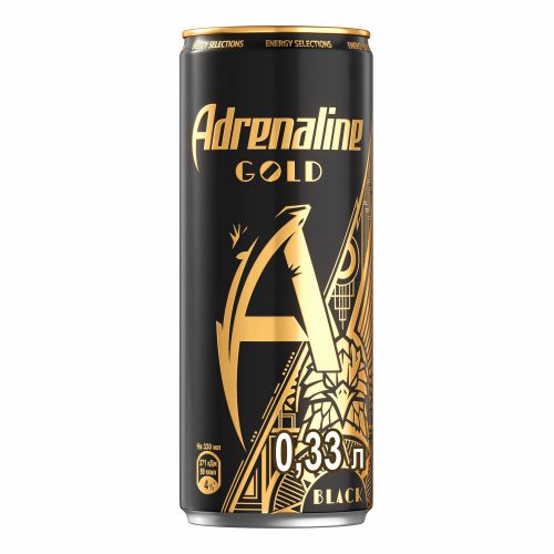 Энергетический напиток Adrenaline Black Gold газированный безалкогольный 330 мл