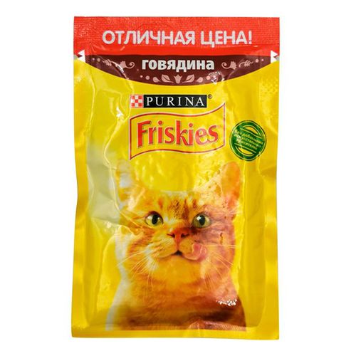 Корм Friskies для взрослых кошек c говядиной в подливе 50 г