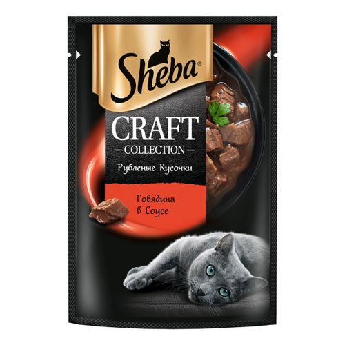 Влажный корм Sheba Craft Collection с говядиной в соусе для взрослых кошек 75 г