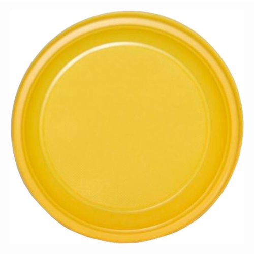 Тарелка одноразовая Мистерия десертная желтая 17 см