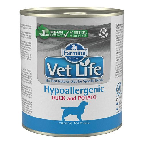 Влажный корм Farmina Vet Life Hypoallergenic для собак при аллергиях Утка с картофелем паштет банка 300 г