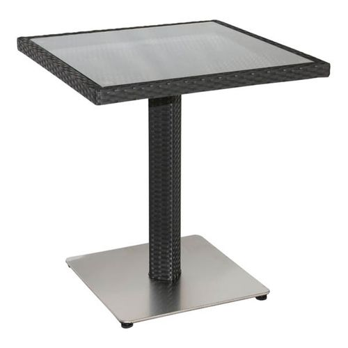 Стол обеденный Metro Professional с прозрачной столешницей 70 x 70 см черный